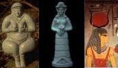 Tri-iota goddess statues and painting