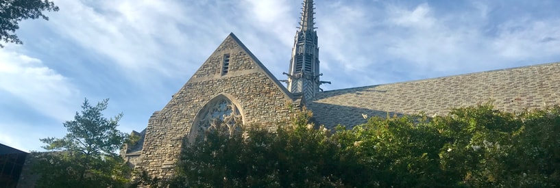 Alumni Memorial Chapel against a blue sky
