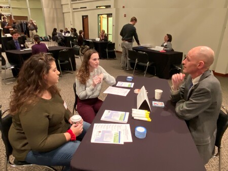 Steven Tatro, National Security Agency, speaking with students at the 2019 Career Night