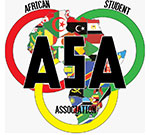 African Student Association (ASA) logo featuring red, green, and yellow rings and various African flags in the shape of the continent