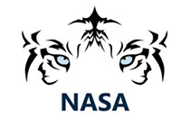 Native American Student Association (NASA) logo featuring the intense blue eyes of a white tiger