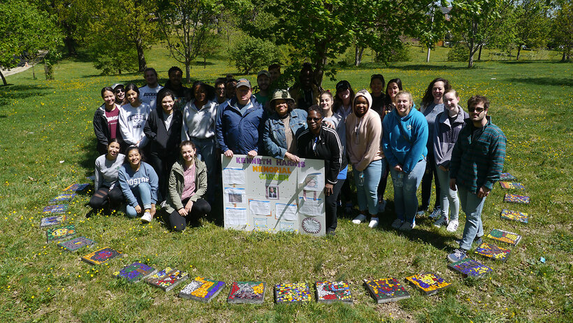 Students and community members in Professor Billy Friebele’s Public Art class