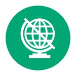 Multicultural dimension icon with globe