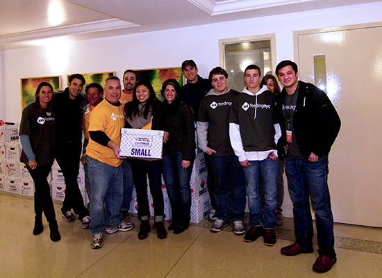 Rob LoCascio, '90, (second from left) poses with other FeedingNYC participants.