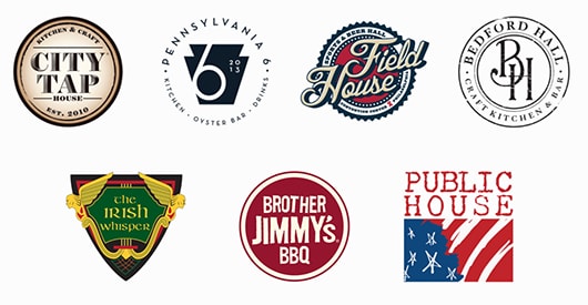 Collection of logos of restaurants managed by Table 95