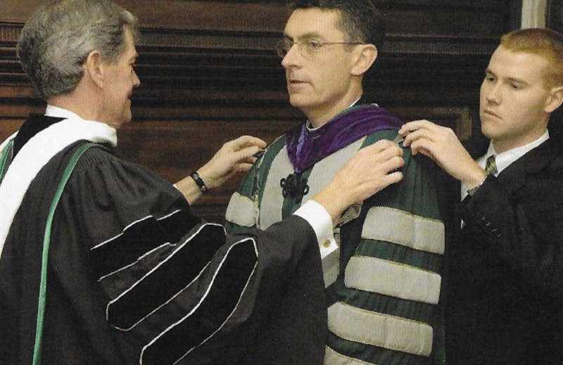 Father Linnane wearing robes during his innauguration