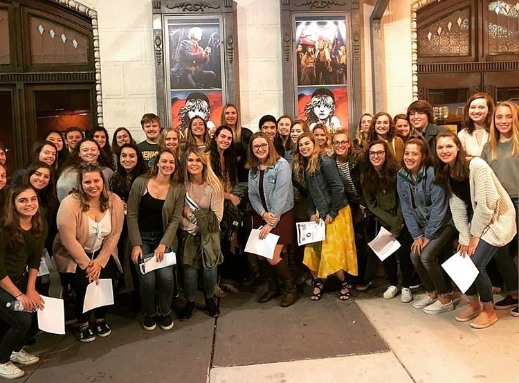 A group of Loyola students at the Hippodrome Theatre