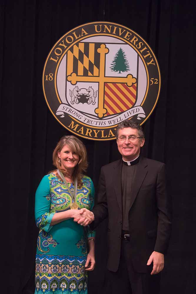 Cheryl Fisher and Fr. Linnane