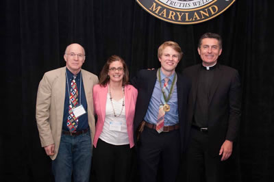 Martin Sherman, Beth Kotchick, Mark Pierson, and Father Linnane