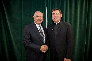 Father Linnane with Gen. Colin Powell