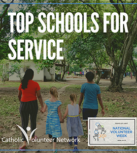 Catholic Volunteer Network Top School for Service award