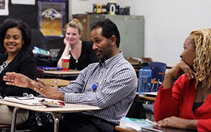 Students in a cohort graduate program class
