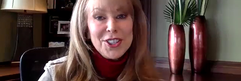 Susan S. Bloomfield speaking during the virtual event 'Graduates who mean business.'