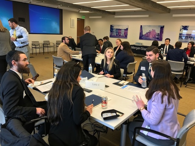Full-time Loyola MBA students participate in First Friday class at Morgan Stanley