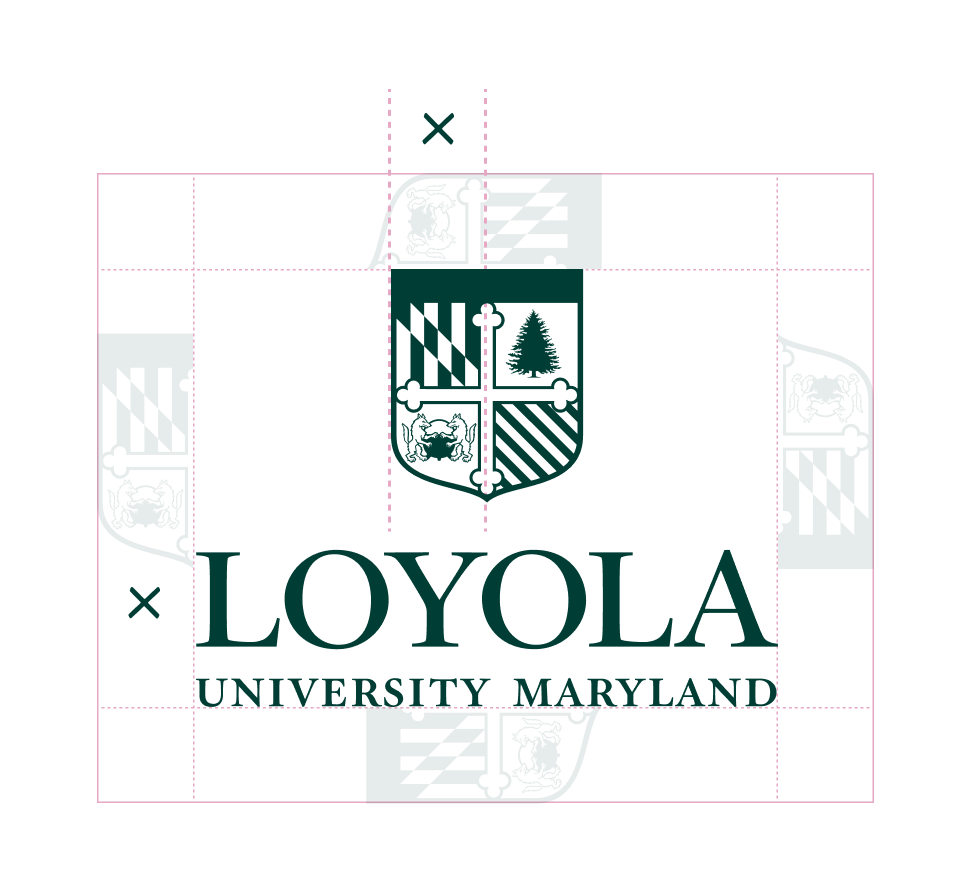 Use half the width of the shield as the width of the margin on all sides of the logo to create "safe space."