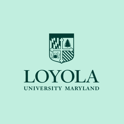 Loyola logo on dewdrop colored background