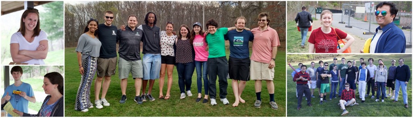 Collage of students and faculty at department events