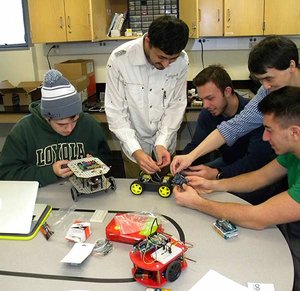 Students working on computer