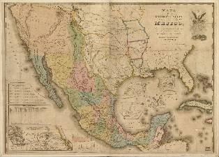 Historical map of the US Mexico border