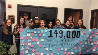 Trans military support banner