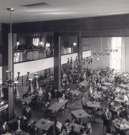 Andrew White Student Center Cafeteria in the late 1970s