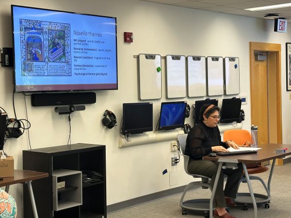 Dr Falcone presenting her presentation