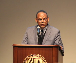 Dr. Wilson at the podium