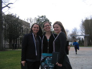 2018 Phi Beta Kappa recipients Meghan Cooper, Arlee Trembly and Sarah Pollock pictured in their honor cords.