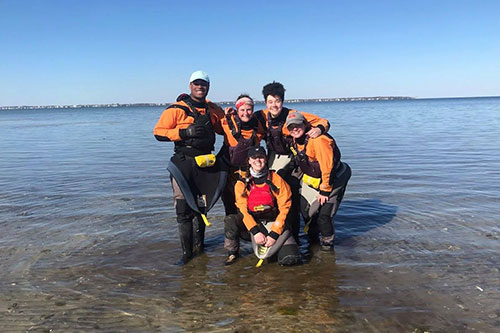 students enjoy a trip to Assateague Island before fall classes