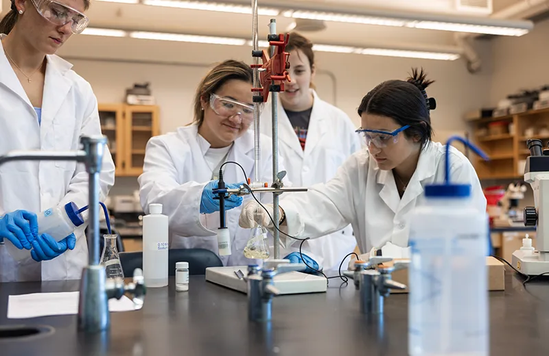 Students in a science lab