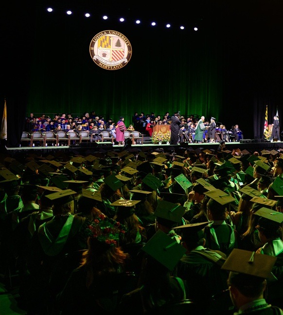 Photo of students seated at Loyola's Commencement exercises