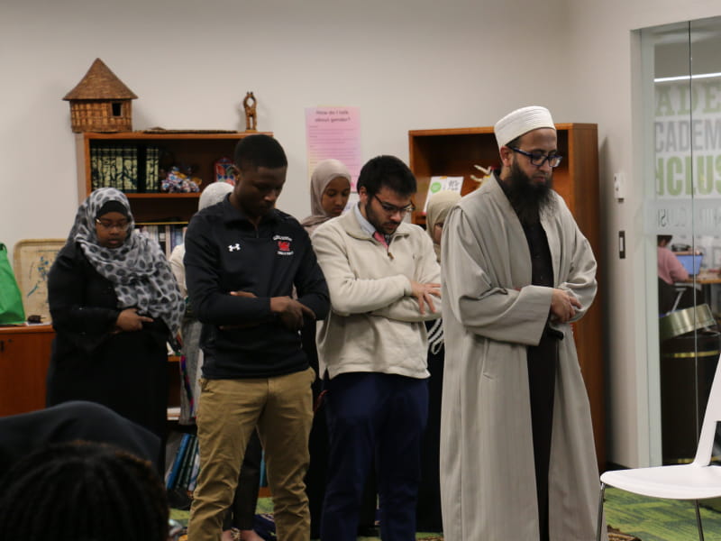 Imam and students praying during the 2024 Ramadan celebration