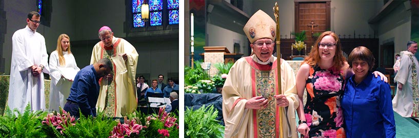 Students receiving the sacraments 