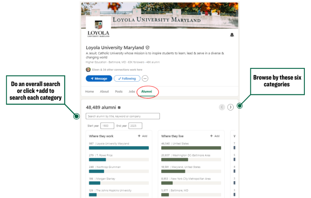 LinkedIn Alumni Tool Screenshot