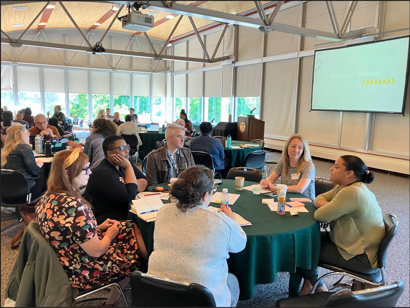 Community partners, staff, and faculty at the May 2023 CCSJ workshop.