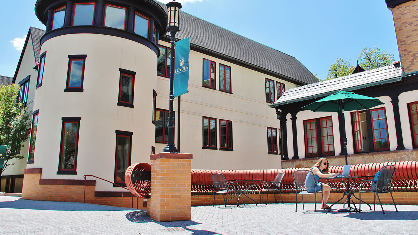 Exterior view of the back of the Humanities building - Press enter to play