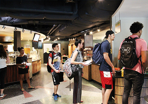 Students in line at Boulder Cafe