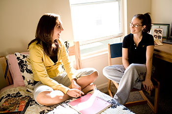 Students in room in Rahner village