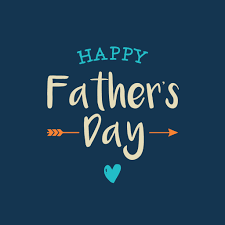 Graphic that says "happy father's day" with an arrow through the middle and a small heart below