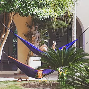 Students in hammocks in Dominican Republic