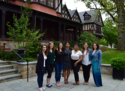 Group of students in front of Humanities building