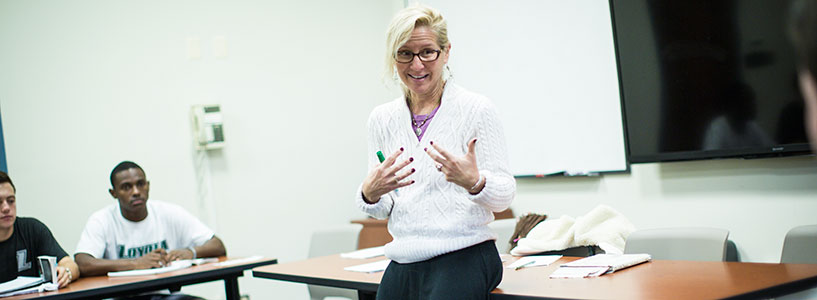 Classroom with students and professor