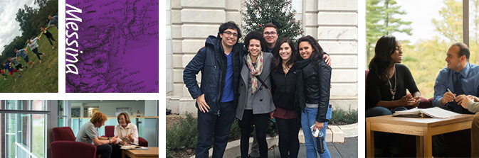 Collage of Messina students at various first-year program events