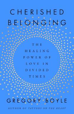 Solid blue book cover with the title surrounded by a circle of yellow dots