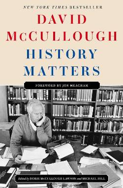 Cover of History Matters, showing a photograph of the author at his desk in his library in black and white