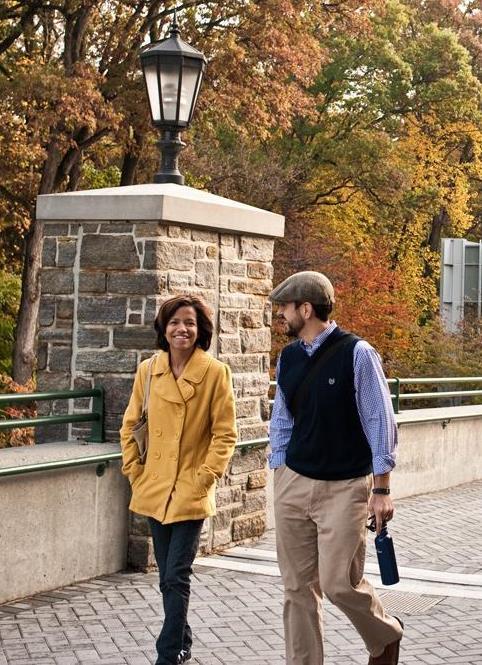 Student on bridge