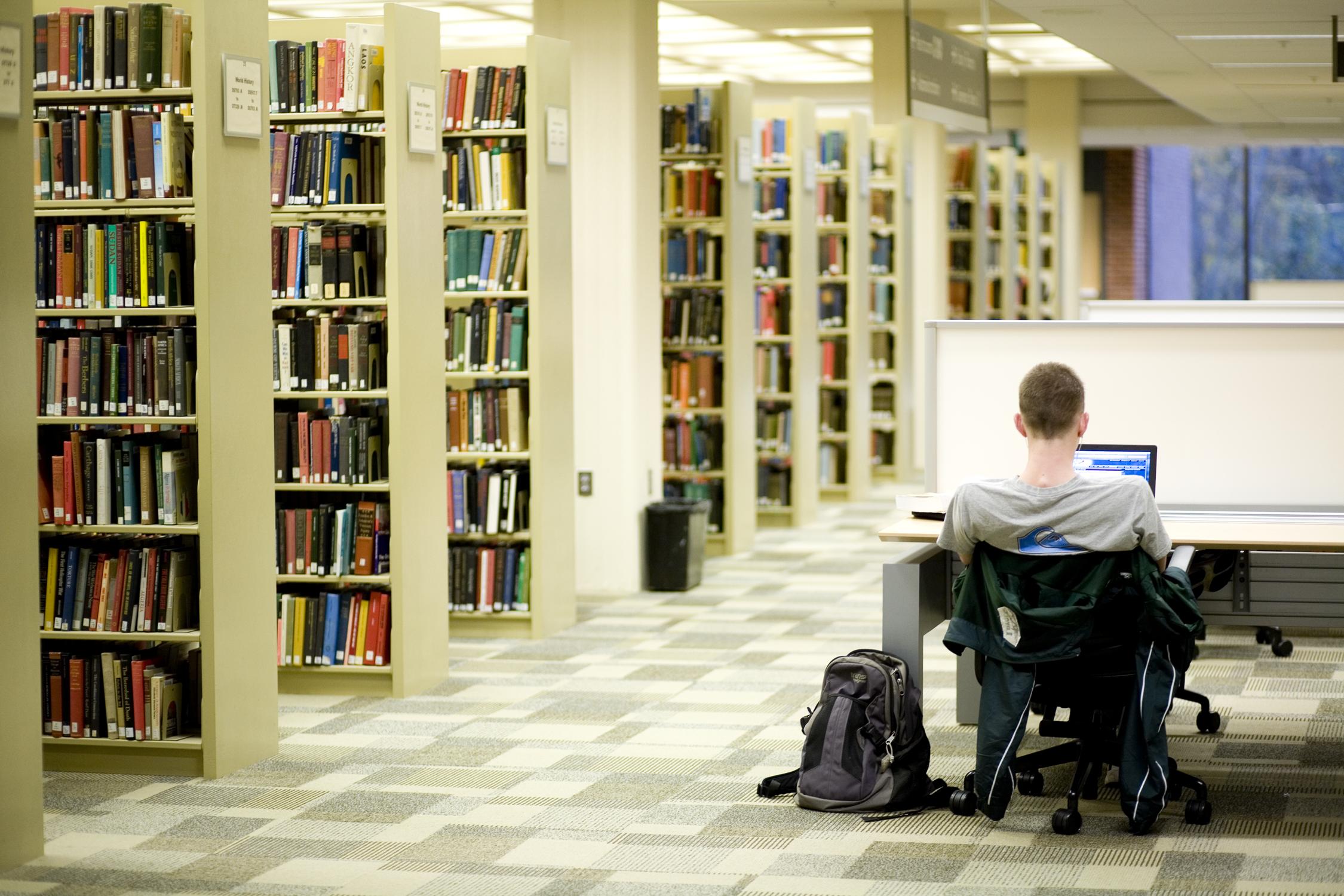 Student at the Library