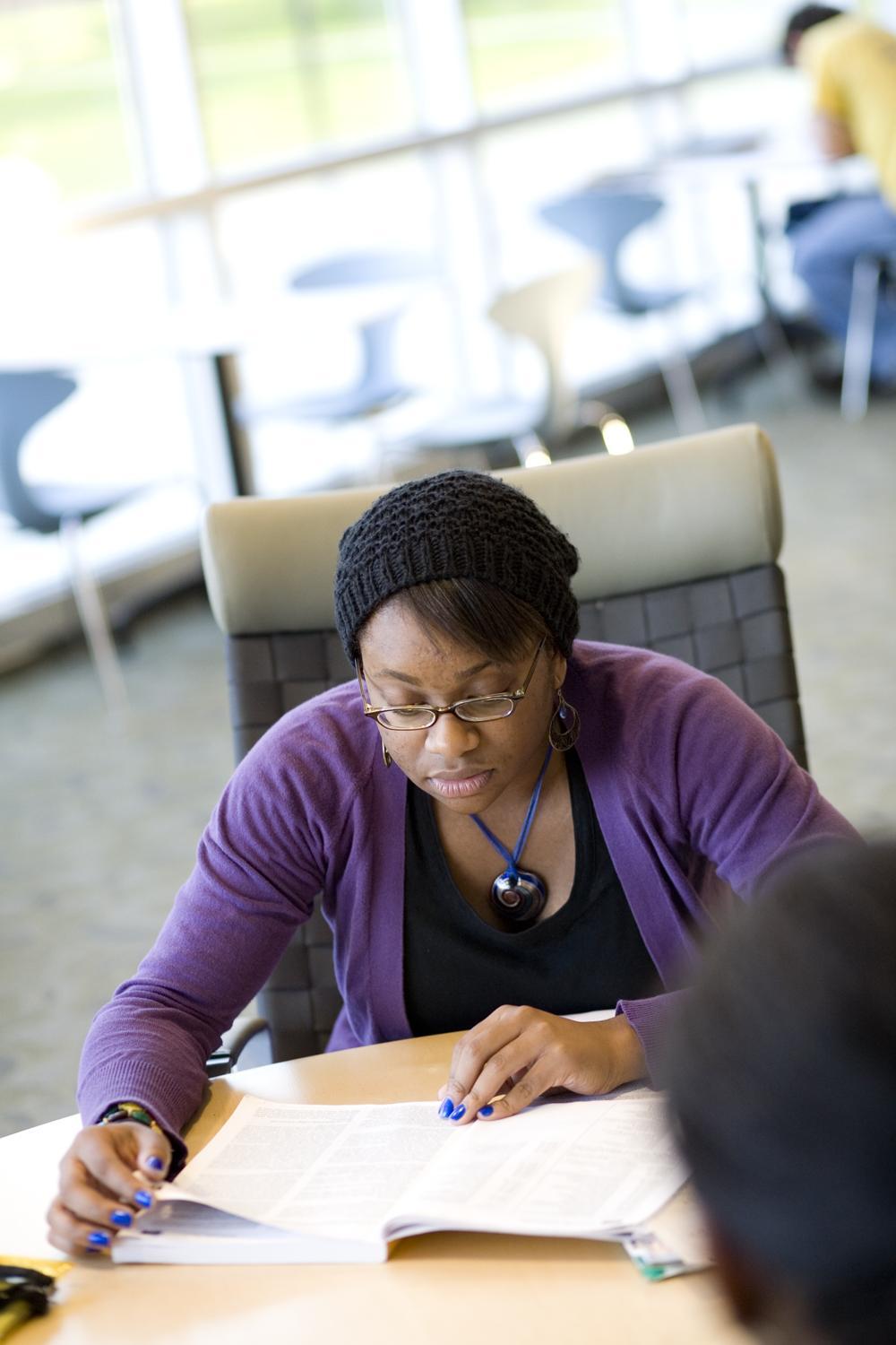 Student Studying at the Library