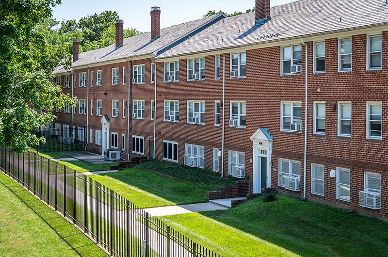 Seton Court residence hall on Loyola's Evergreen campus