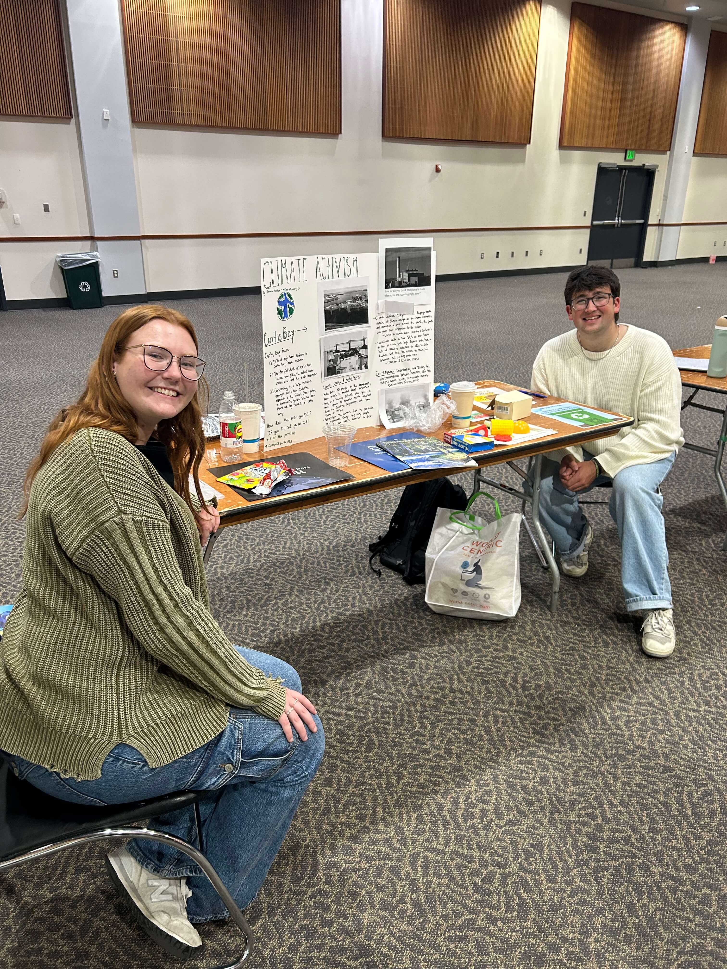 Students table at an event